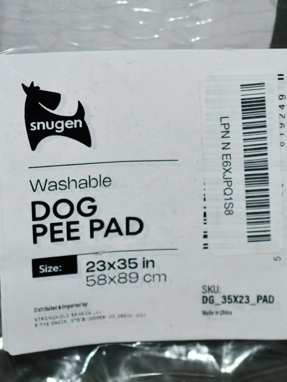 Snugen Washable Pee Pad for Dogs, 23x35, Reusable Waterproof Mat, NWT